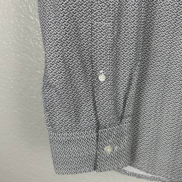 NWT American Rag Size Large Mens Button Down Preppy Boho White Grey Shirt - Picture 3 of 8